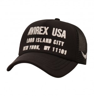 Chapeaux Avirex Aviator Trucker Hat Homme Noir | XTZRK-1325