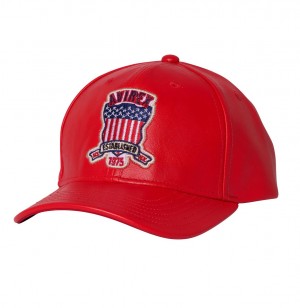 Chapeaux Avirex Icon Leather Hat Homme Rouge | GUYBP-8713