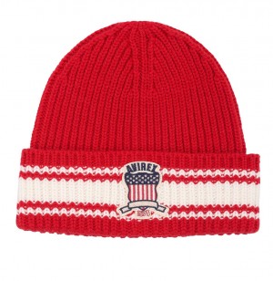 Chapeaux Avirex Icon Striped Beanie Homme Rouge | PXLVY-5247