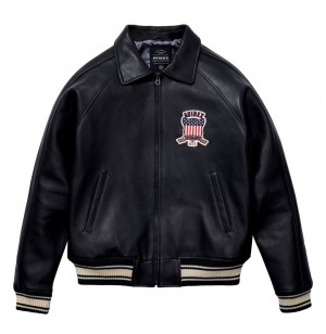 Leather Avirex Icon Jacket Homme Noir | YALFR-3548