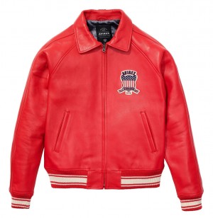 Leather Avirex Icon Jacket Homme Rouge | RNOTJ-2103