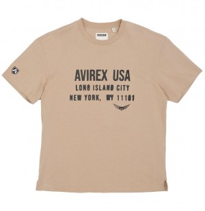 Tees Avirex Aviator Tee Homme Mink | UXLIY-7325