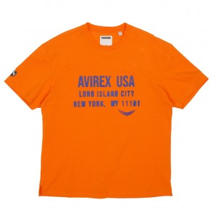 Tees Avirex Aviator Tee Homme Orange | OAMLB-7351