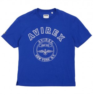 Tees Avirex Stadium Tee Homme Bleu | BLSNQ-3590