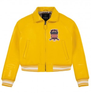 Veste Avirex Cropped Icon Jacket Femme Doré | XRHBE-1905