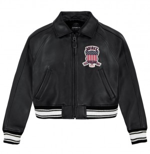Veste Avirex Cropped Icon Jacket Femme Noir | FQKZB-8672