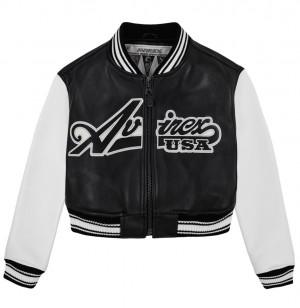 Veste Avirex Cropped Script Jacket Femme Multicolore | ZINJY-0587
