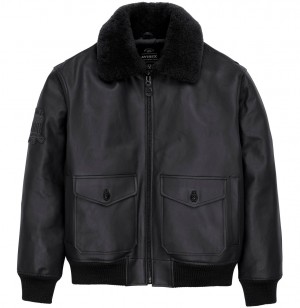 Vestes Avirex G-1 Bomber Jacket Homme Noir | ZQLGC-5148